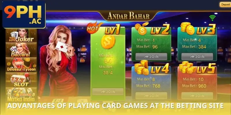 Advantages of playing card games at the betting site